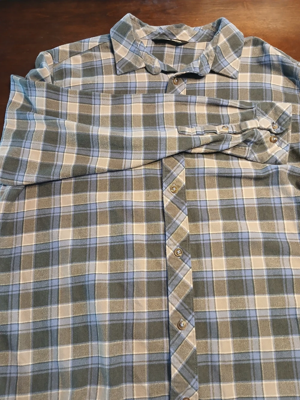 The North Face Blue Gray Plaid Flannel Shirt XL